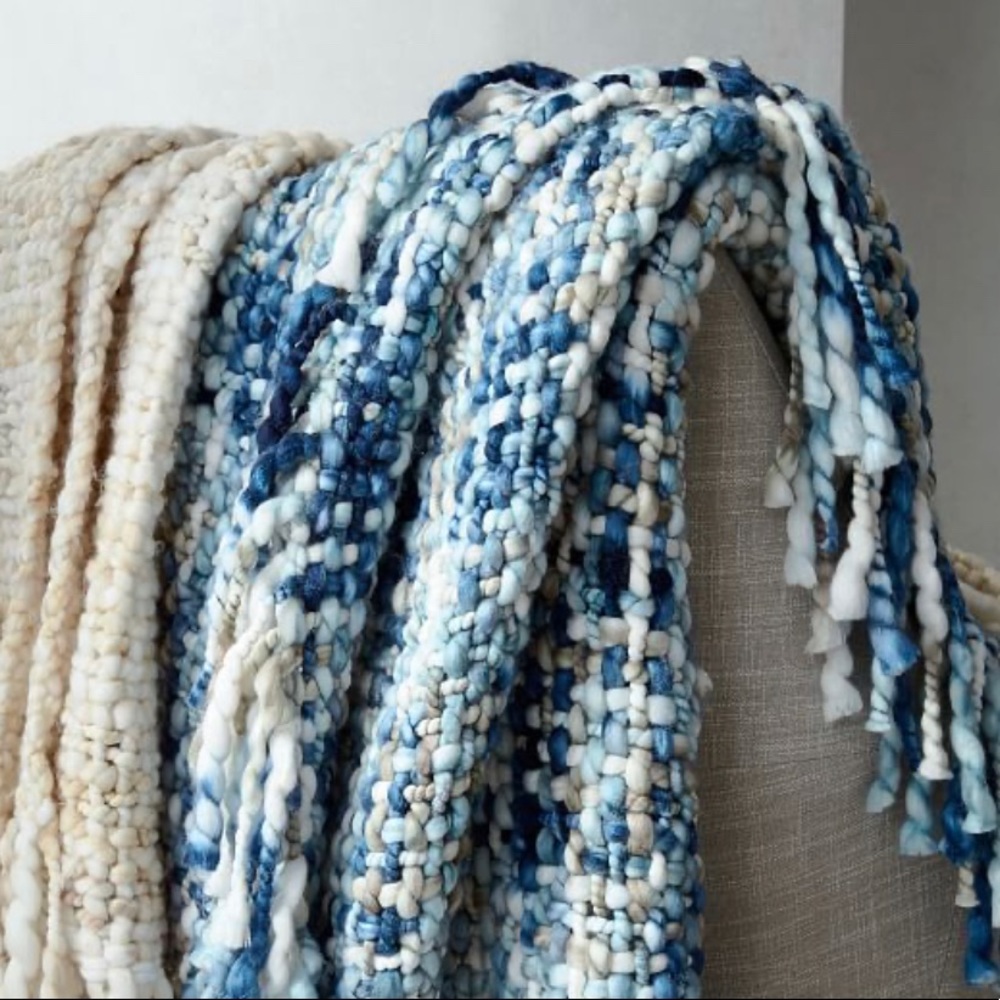West Elm Marbled Basketweave throw blanket